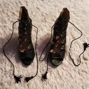 Black 4in tie-up boot, 10m,